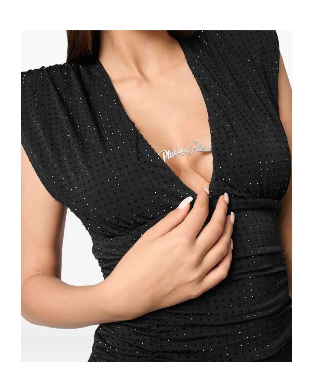 Philipp Plein Black Jersey Mini Dress