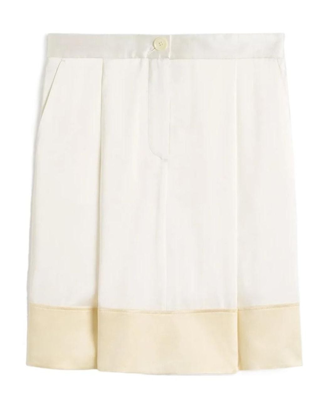 Totême Natural Totême Contrast Satin-Trim Skirt