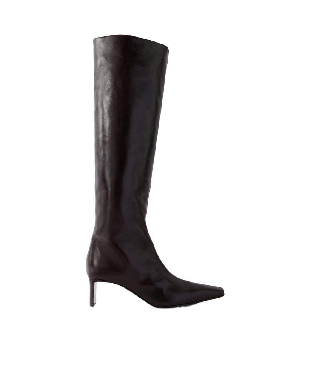 Khaite Black Knee-High Leather Boots