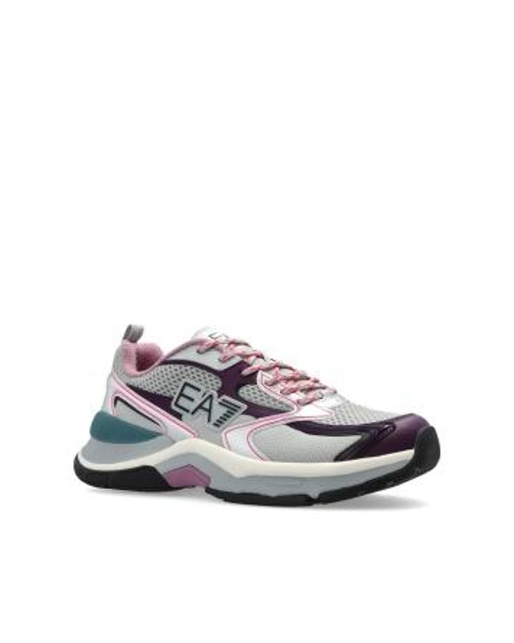EA7 Gray Mesh Lace-Up Sneakers for men