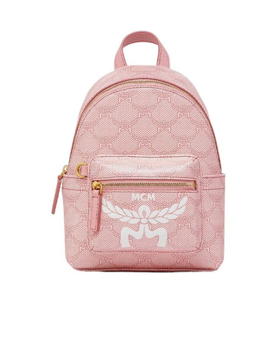 MCM Stark Lauretos Monogram Zipped Small Backpack in Pink | Lyst display picture 2