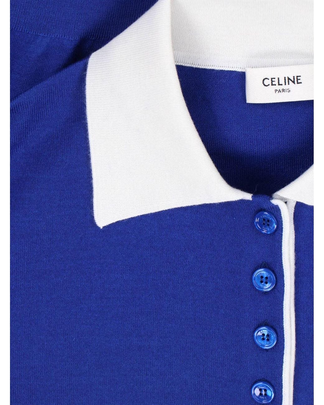 Céline Blue Polo Sweater