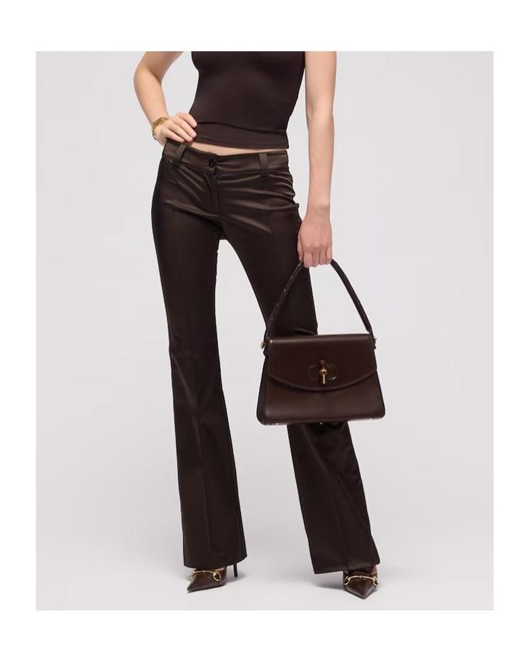 Gucci Brown Bamboo Vendetta Medium Top Handle Bag