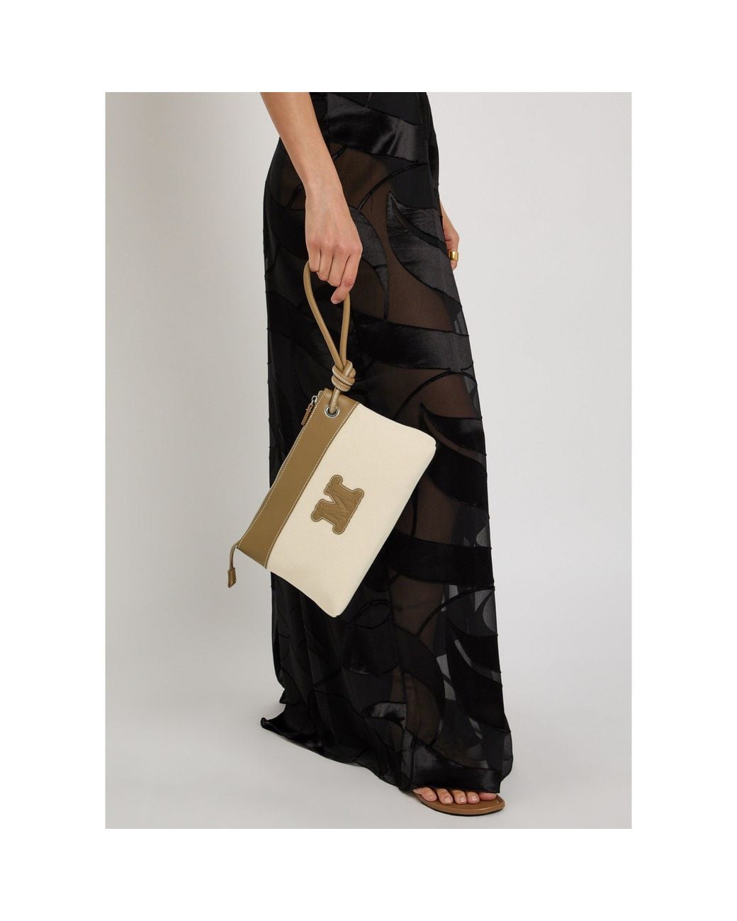 Max Mara Natural Canvas Clutch