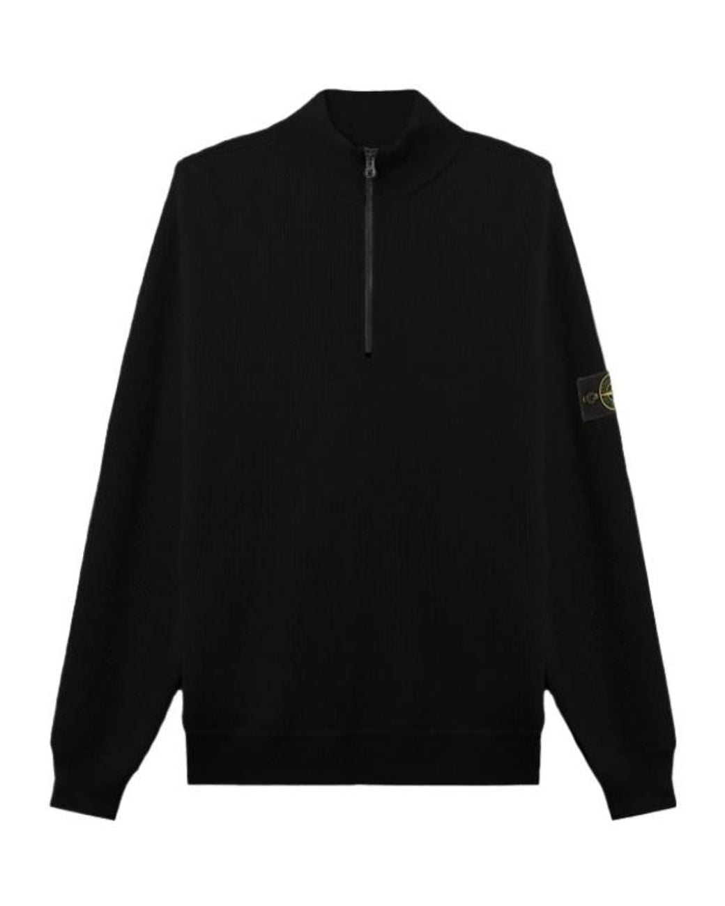 Stone Island Black Regular-Fit Half-Zip Jumper for men