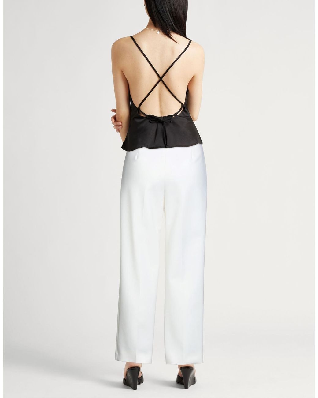 Max Mara White Plain Colour Casual Trouser