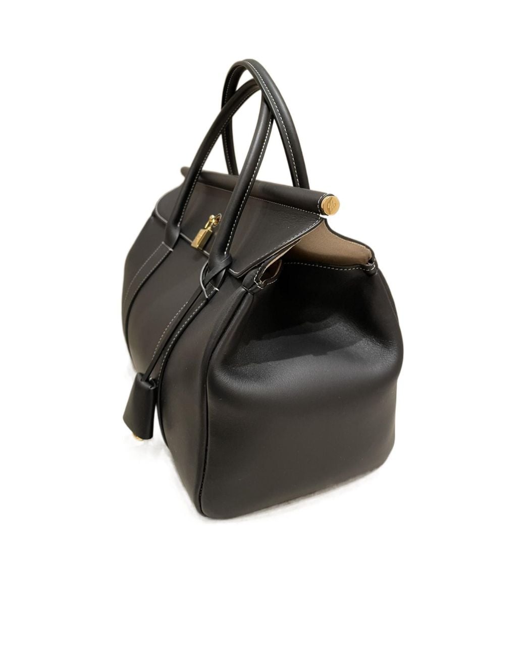 Loro Piana Black Stitch Detail Handbag