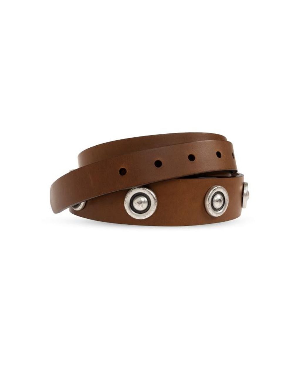 Etro Brown Studded Buckle Belt