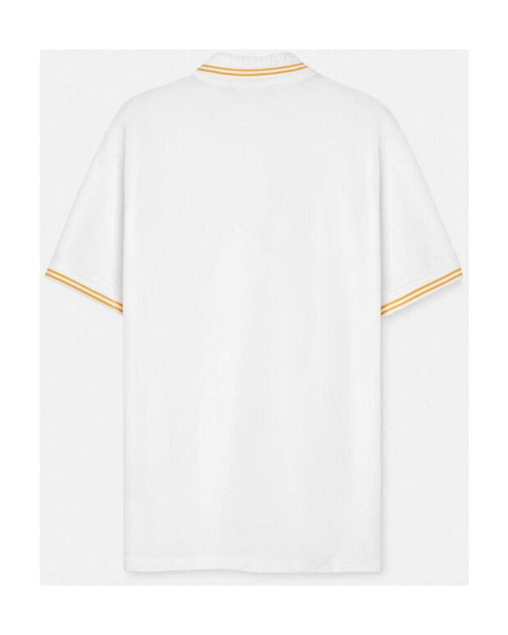 Versace White Medusa-Embroidered Short-Sleeved Polo Shirt for men