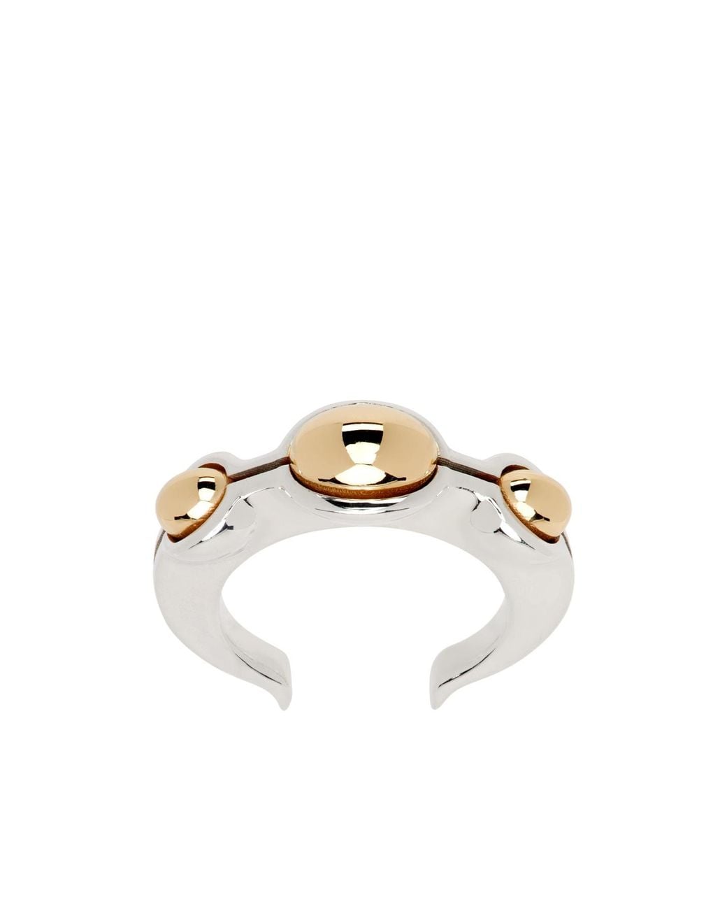 Bottega Veneta Metallic Logo Opening Ring for men