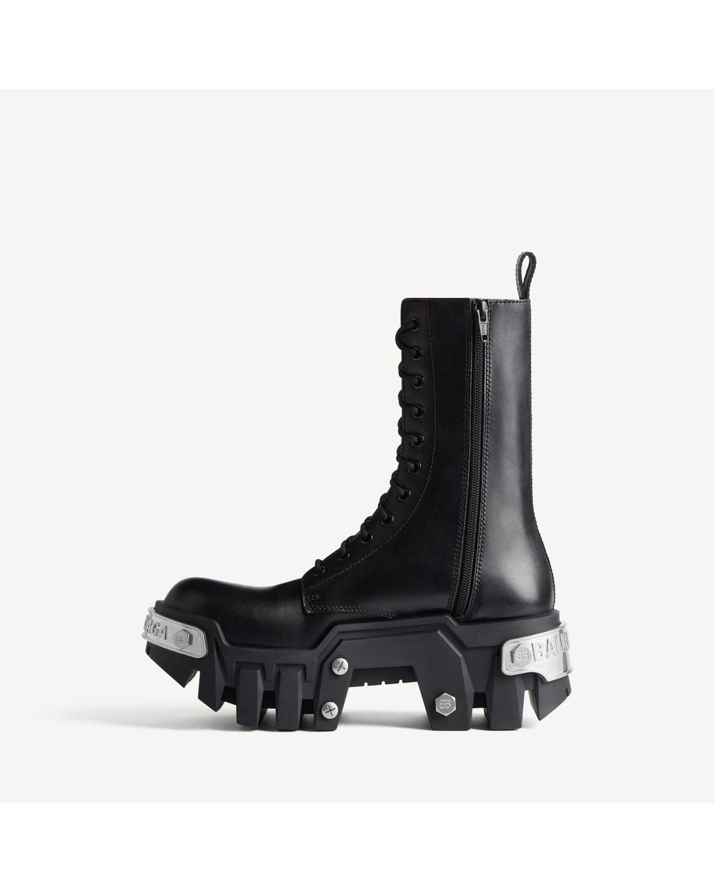 Balenciaga Black Bulldozer Platform Lace-Up Boots