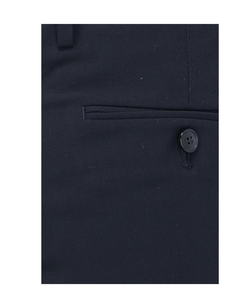 Giorgio Armani Blue Straight Leg Tailored Trousers for men