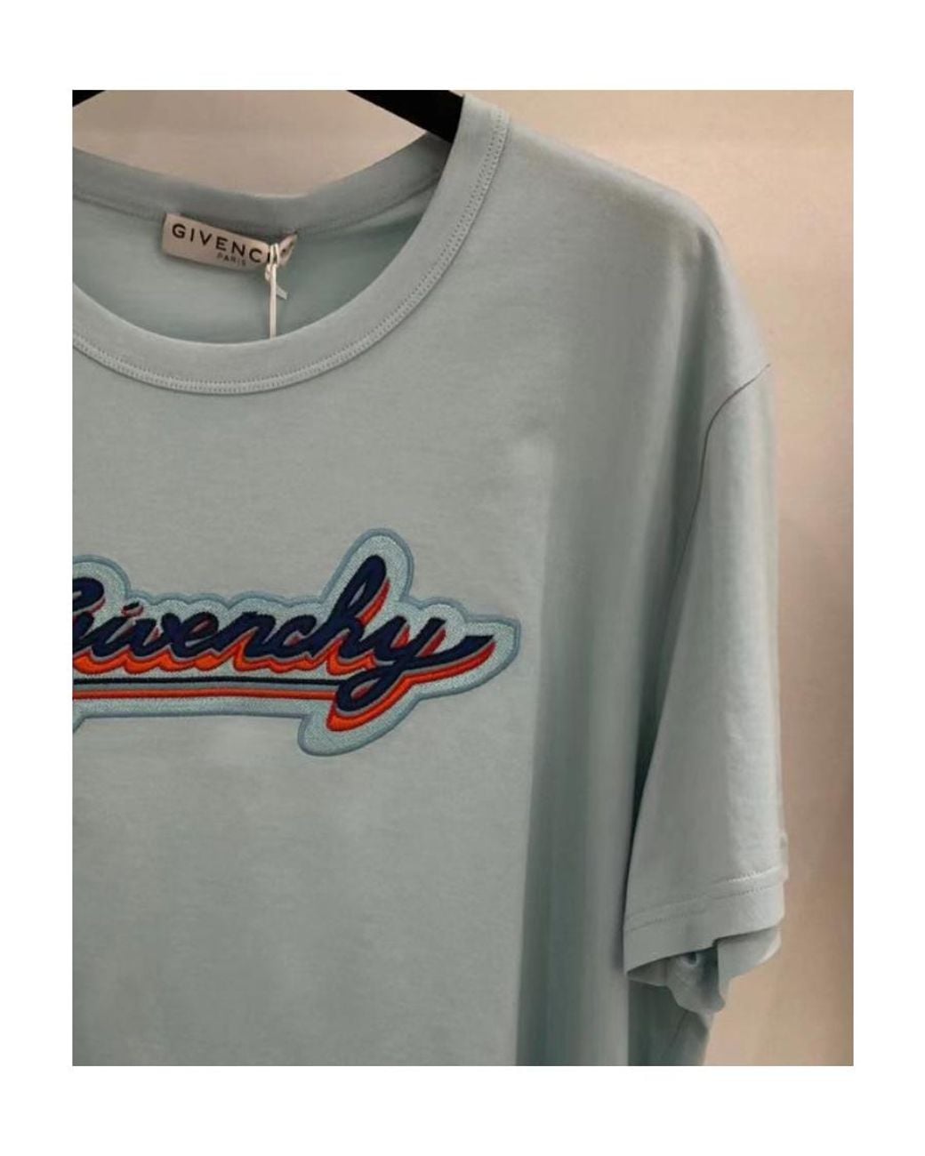 Givenchy Blue Embroidered Logo T-Shirt