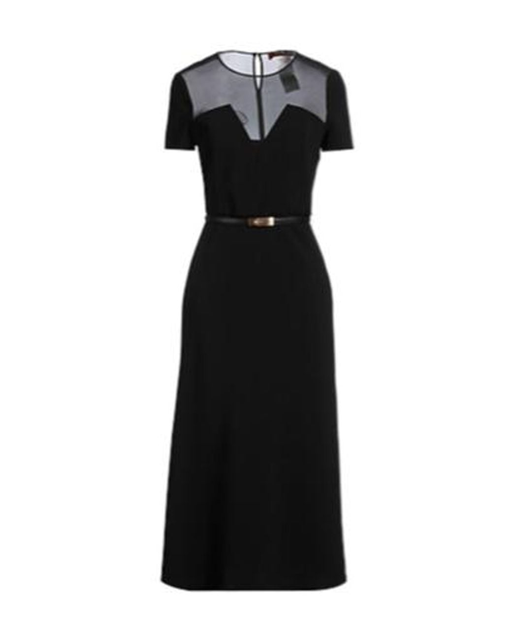 Max Mara Black Solid-Color Flared Skirt