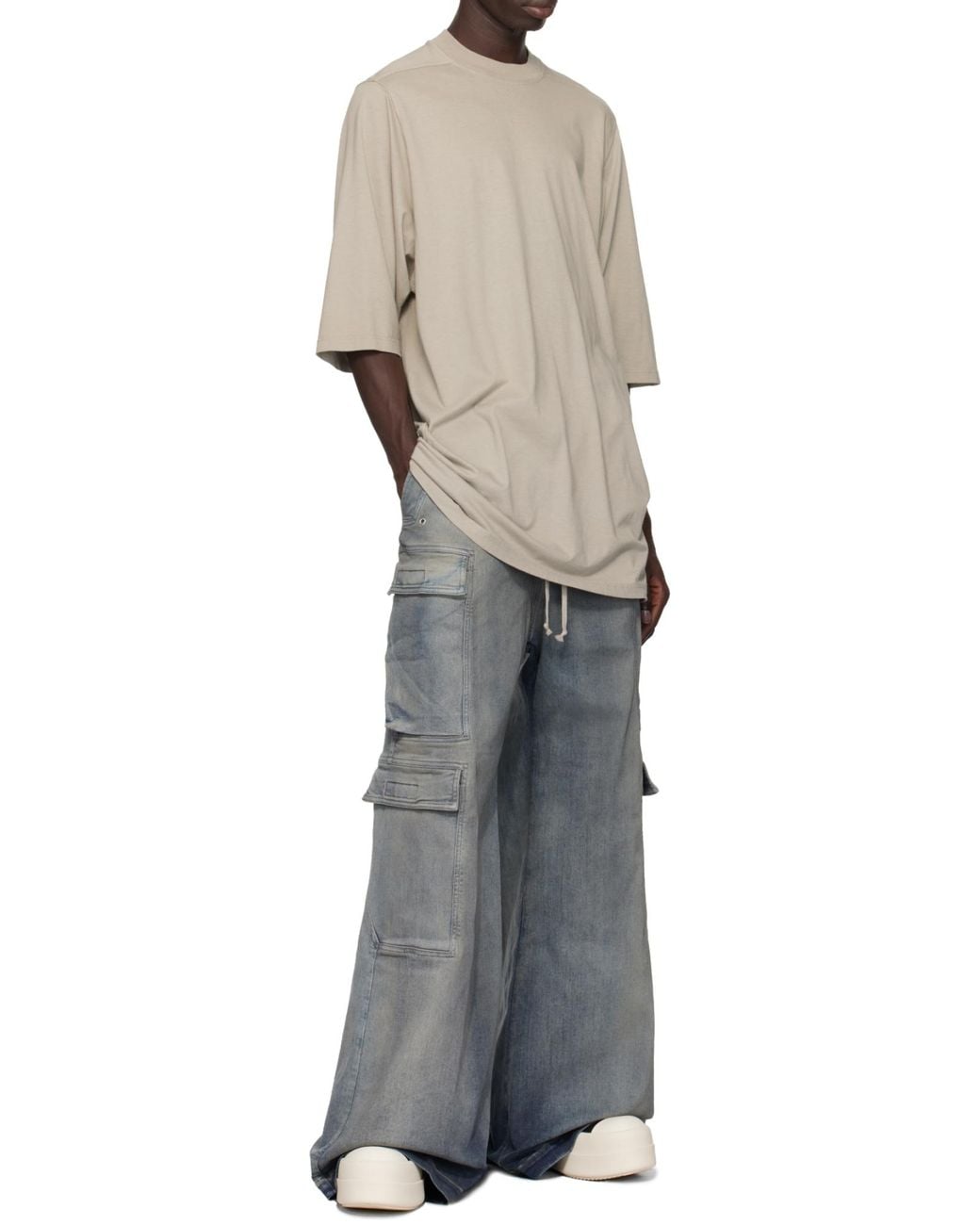 Rick Owens Gray Double Cargo Jumbo Belas Jeans for men