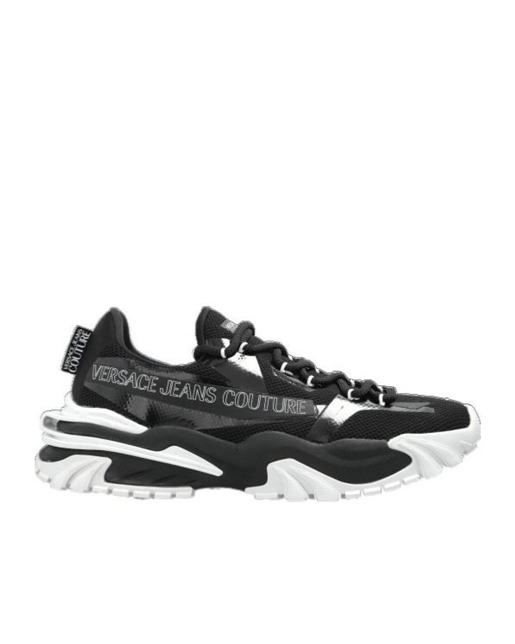 Versace Jeans Black Couture Logo Print Sneakers for men