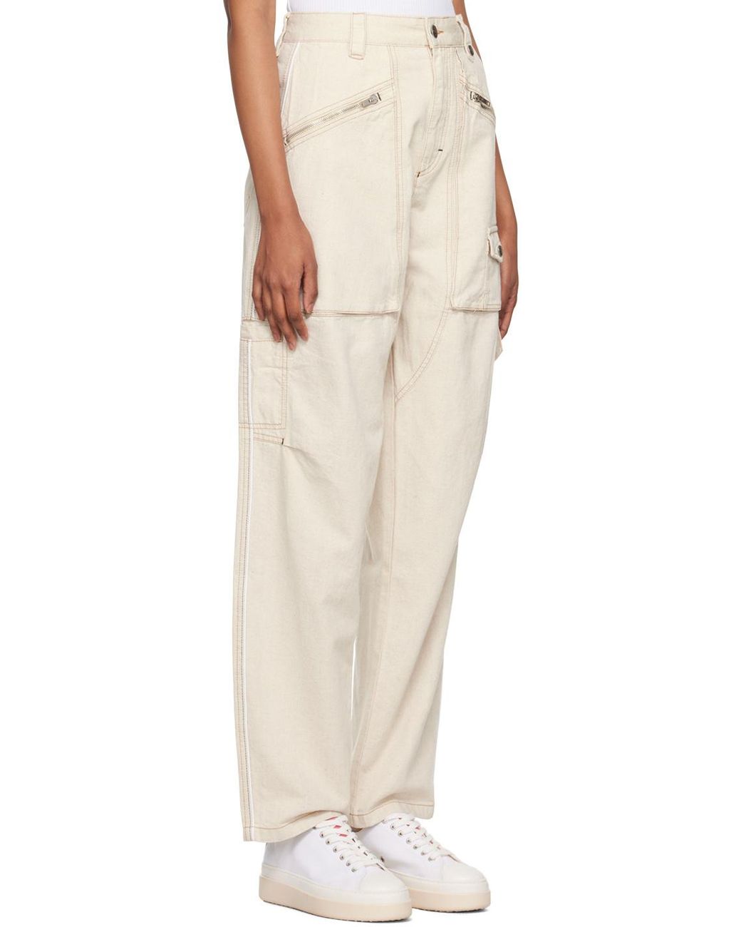 Isabel Marant Gray High Waist Zip Detailed Trousers