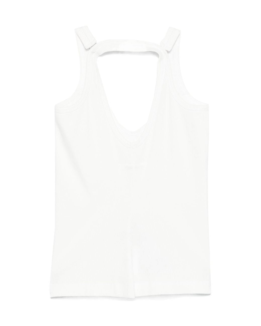 MM6 by Maison Margiela White Strap-Detailed Open-Back Tank Top