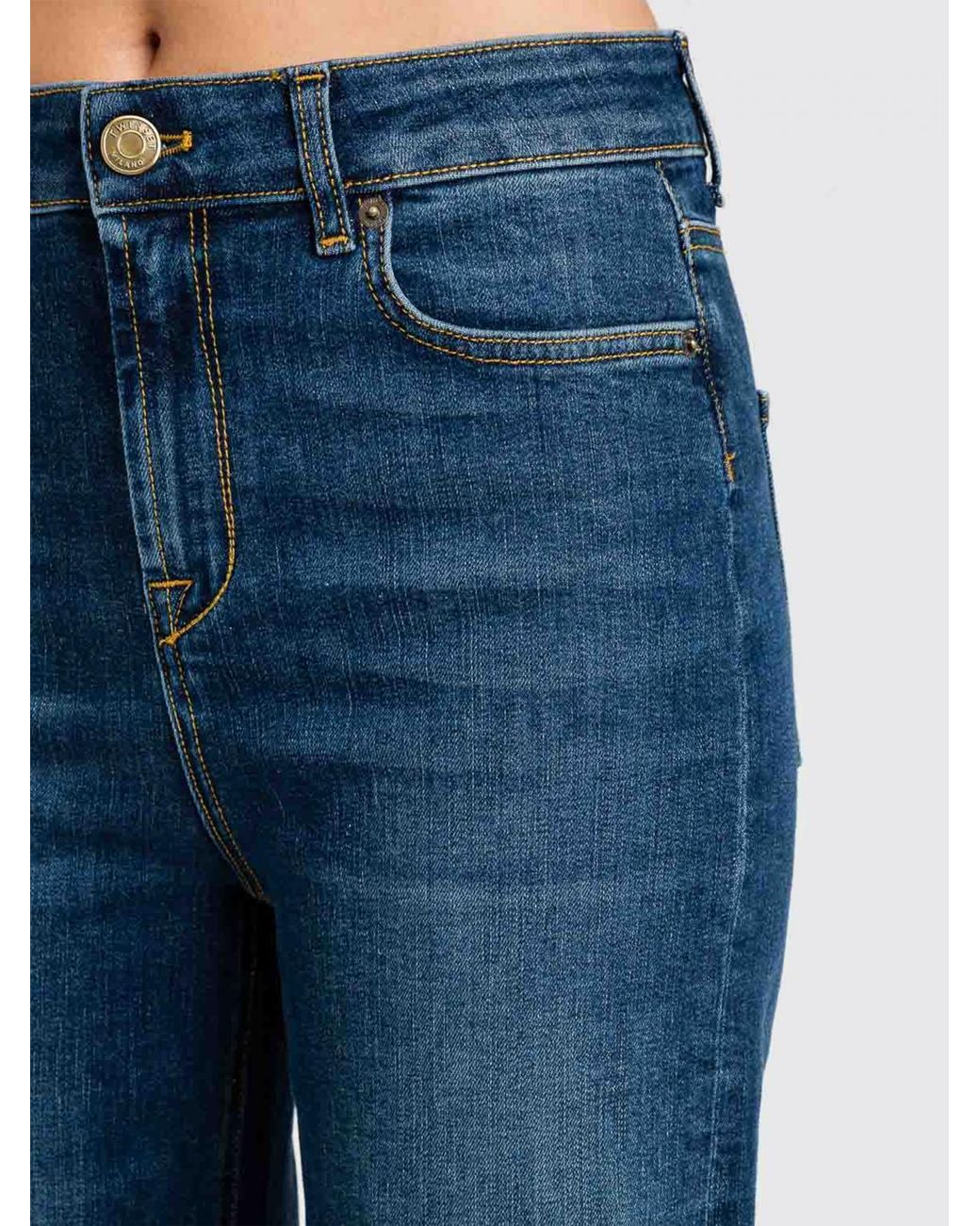 Twinset Blue Five-Pocket Wide-Leg Jeans