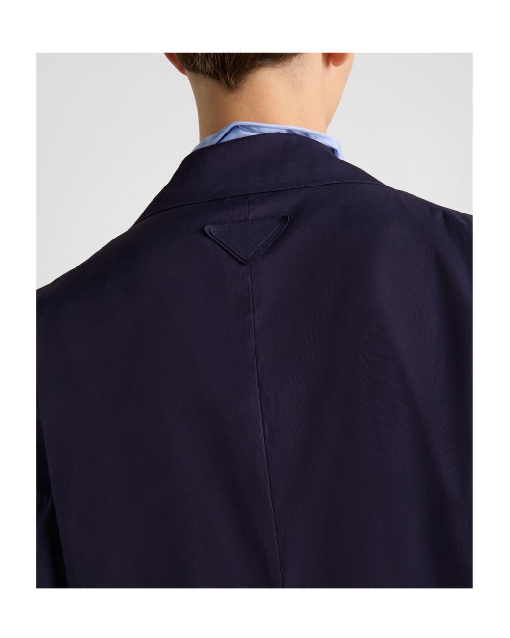 Prada Blue Single-Breasted Cotton Blend Jacket for men