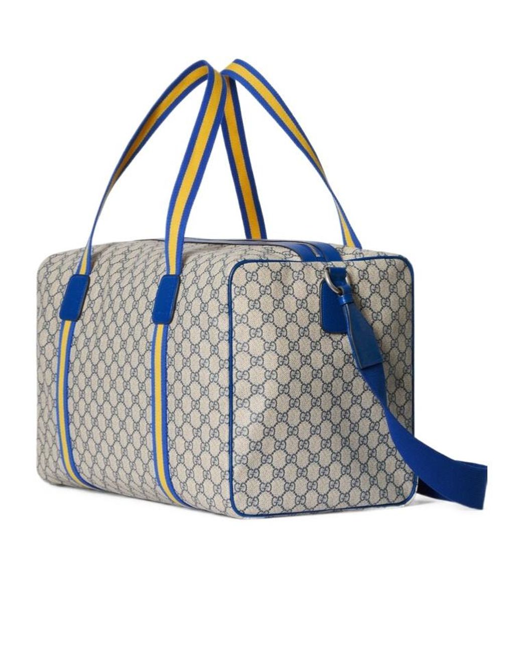 Gucci Blue Medium Duffle Bag With Web for men