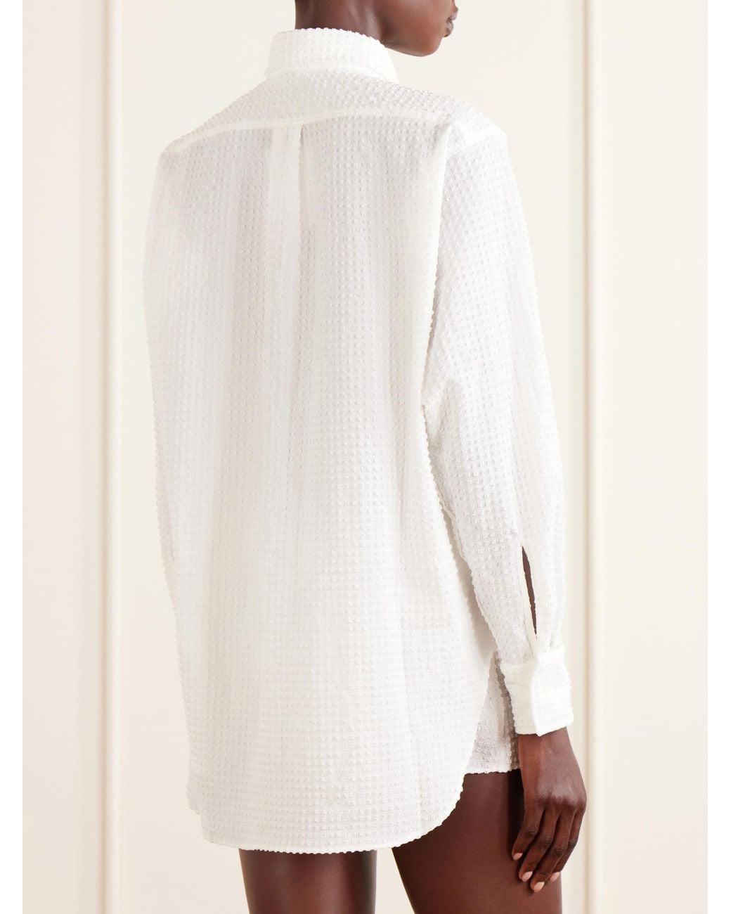 Hunza G White Lightweight Sun-Protective Shirt