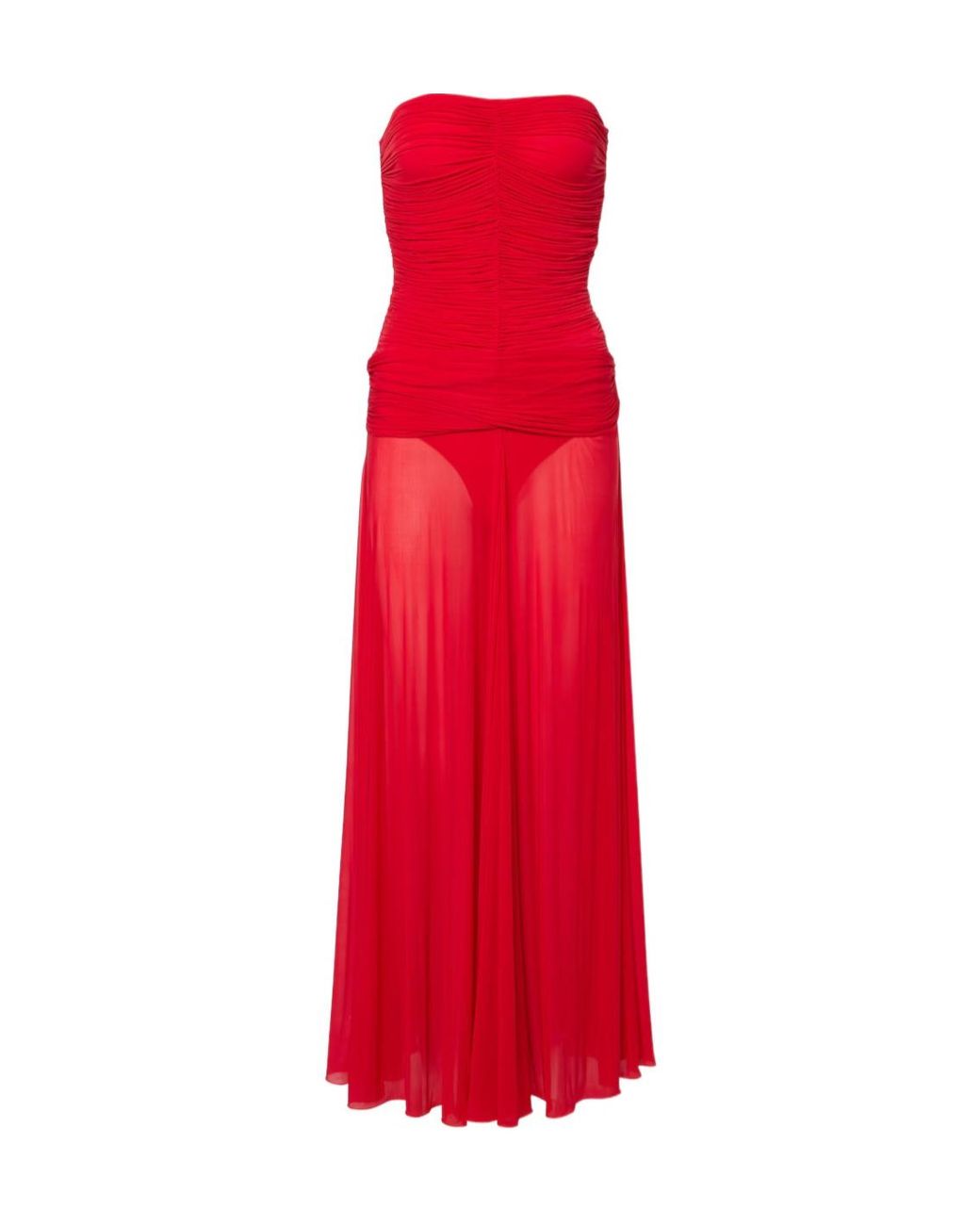 Magda Butrym Red Ruched Cocktail Dress