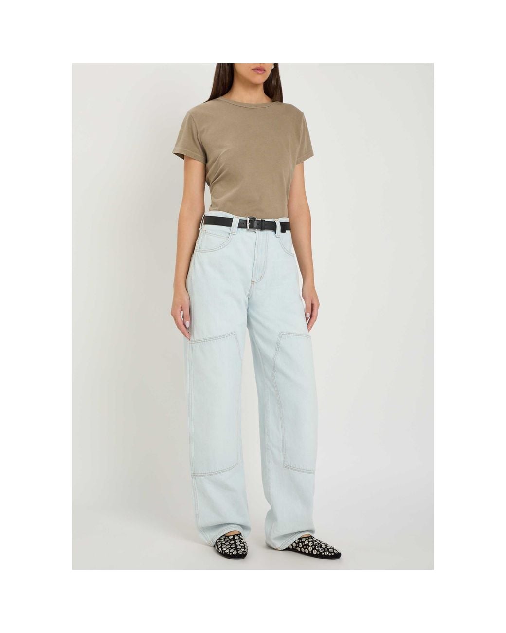 Agolde Natural Minimalist Cropped T-Shirt