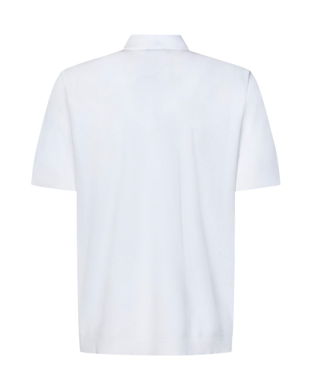 Herno White Short-Sleeved Knitted Polo Shirt for men