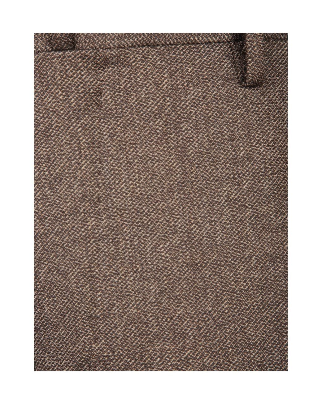 Incotex Brown Slim Fit Tweed Pants for men