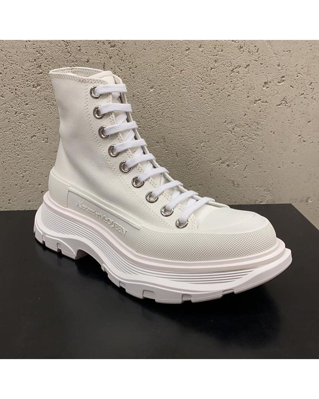 McQueen White Tread Slick Boots