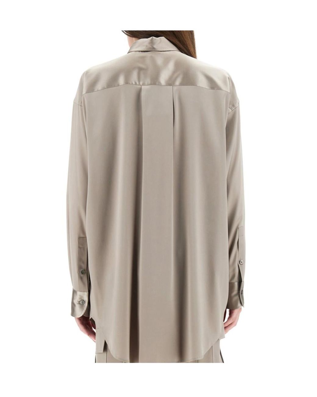 Tom Ford Gray Satin Relaxed Fit Shirt