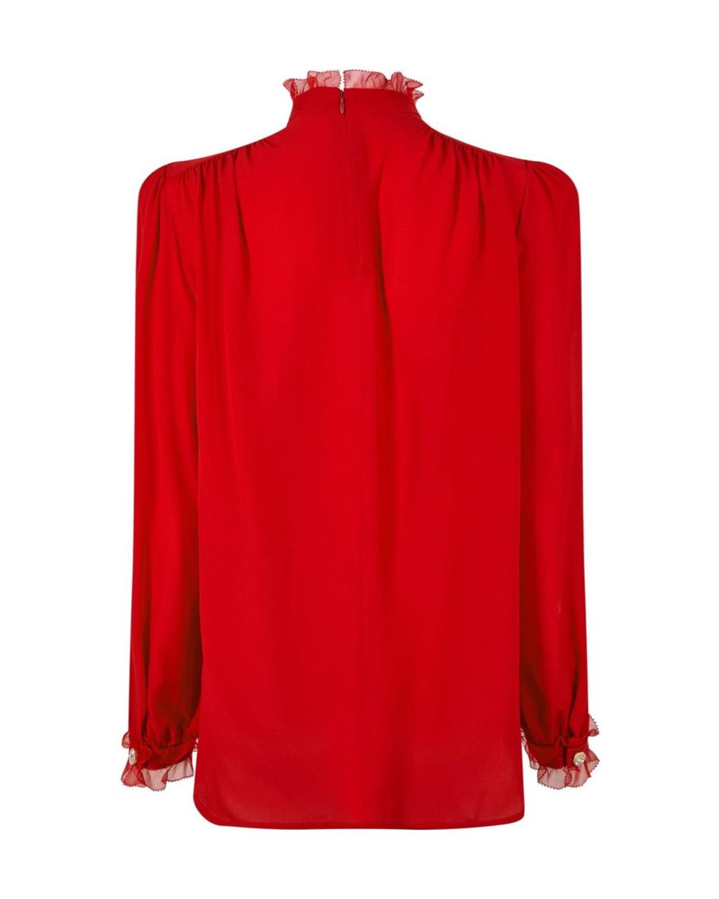 Valentino Red Ruffled Shirt