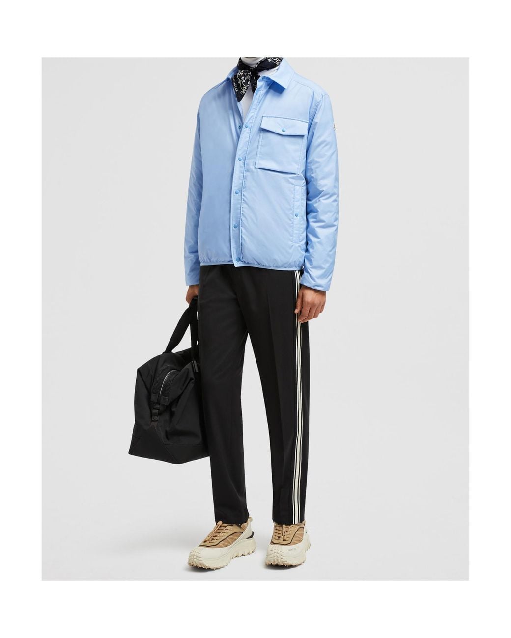 Moncler Blue Arpont Down Shirt Jackeet for men