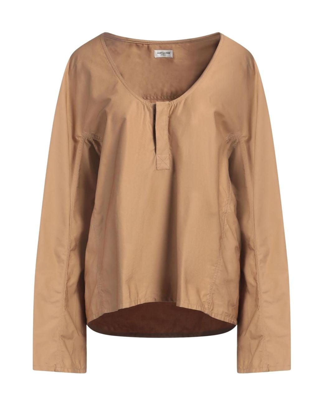 Saint Laurent Brown Round Neck Long-Sleeved Cover-Up
