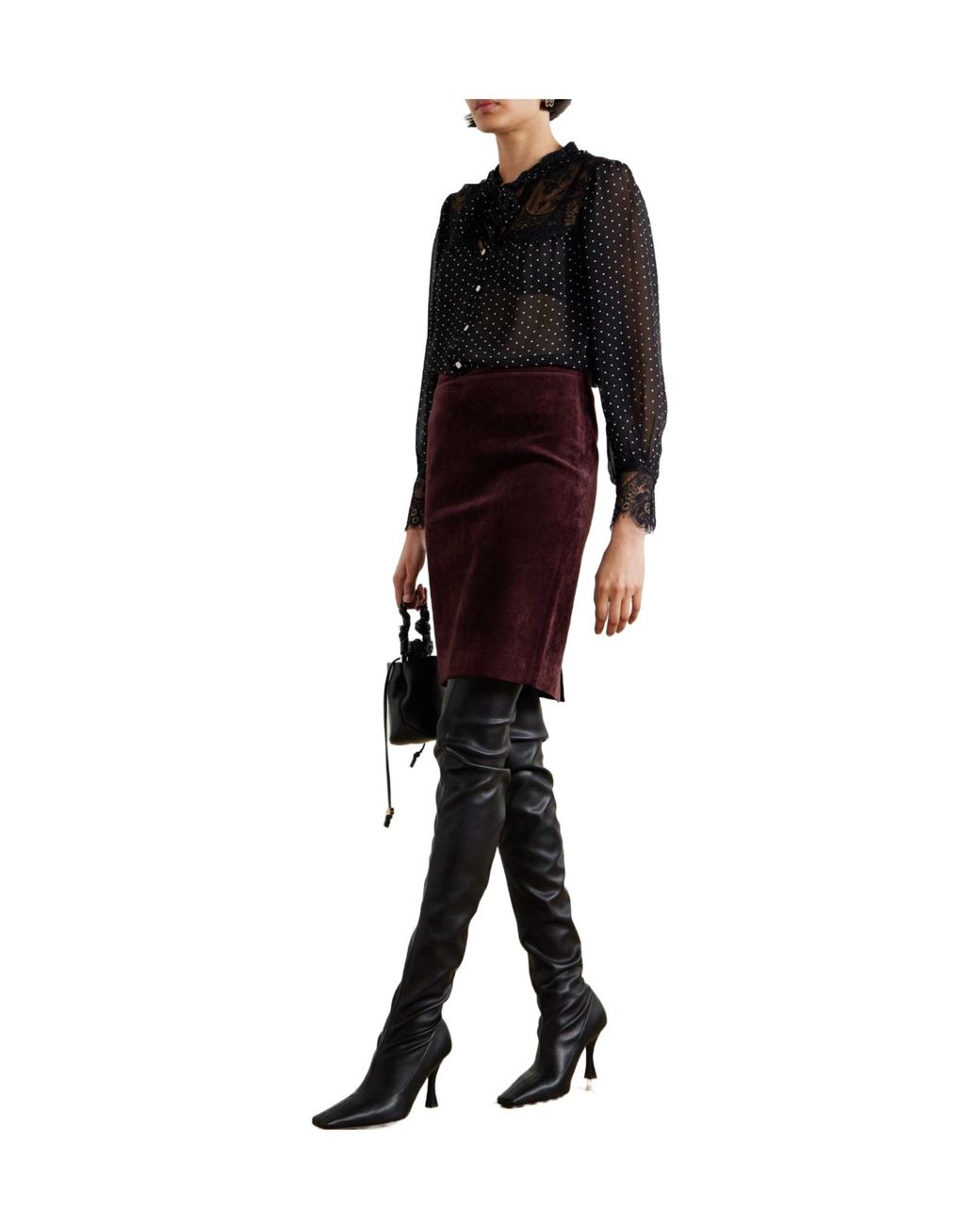 Sea Black Melody Long-Sleeve Blouse