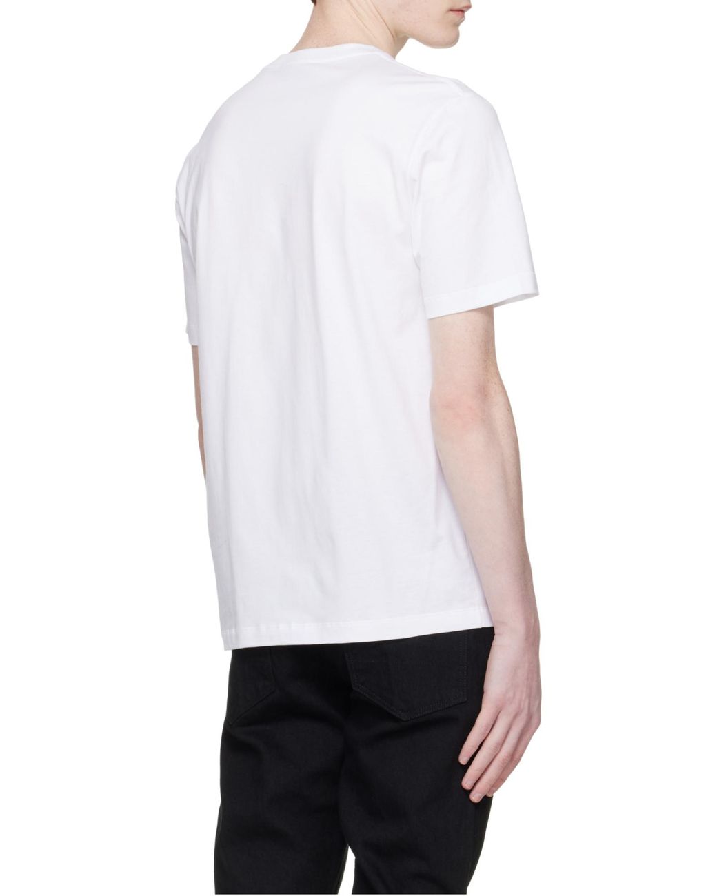 Lanvin White Crewneck Logo-Print T-Shirt for men