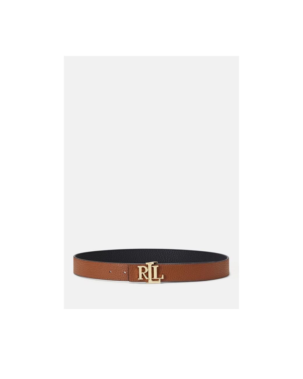 Ralph Lauren White Lauren Logo Buckled Reversible Belt