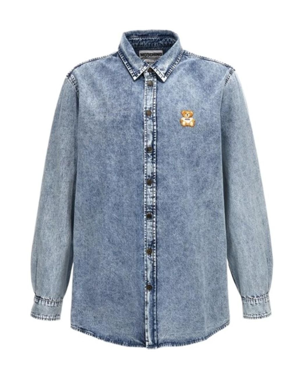 Moschino Blue Teddy Shirt, Blouse for men