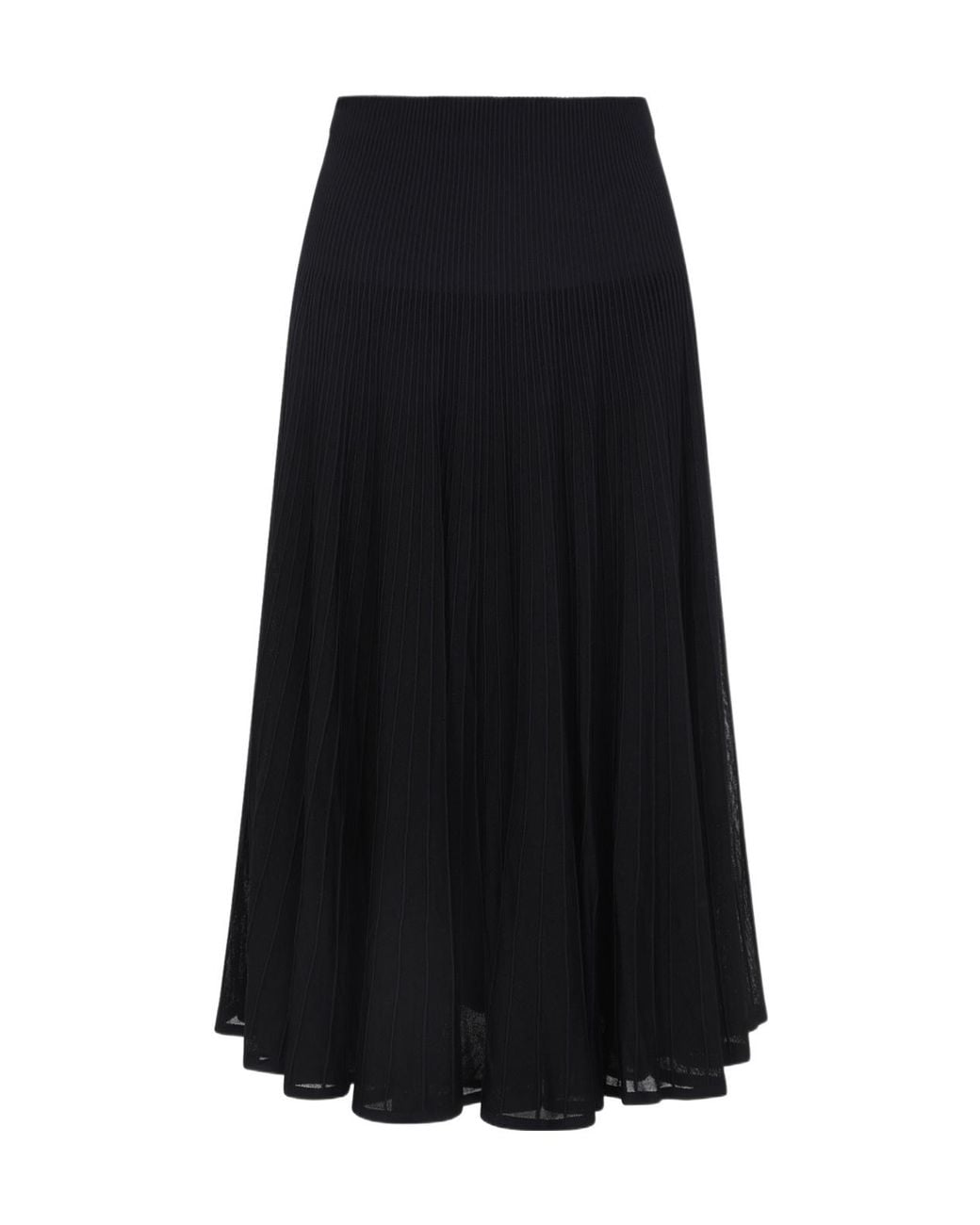 Ralph Lauren Black Celia Pleated Midi Skirt