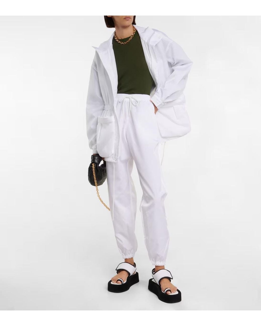 Wardrobe NYC White High-Waisted Sports Pants