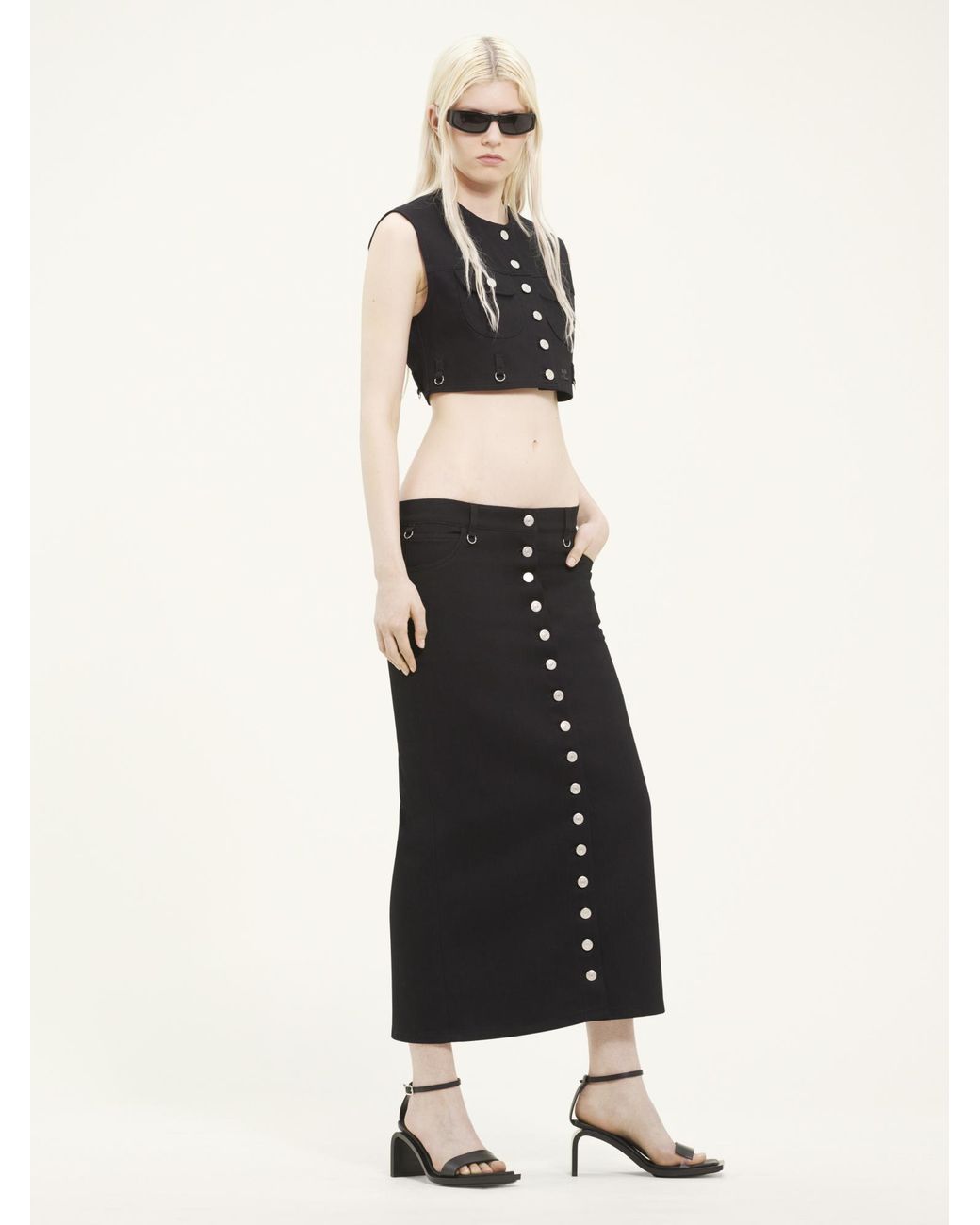 Courreges Black Courrèges Multiflex Denim Skirt