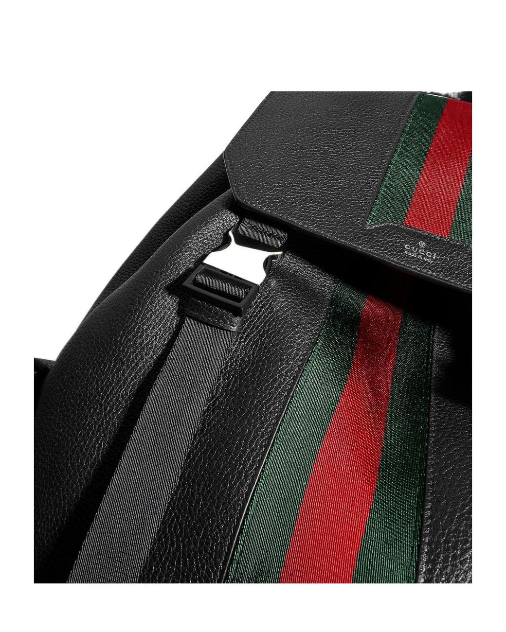 Gucci Black Web Trademark Medium Backpack for men
