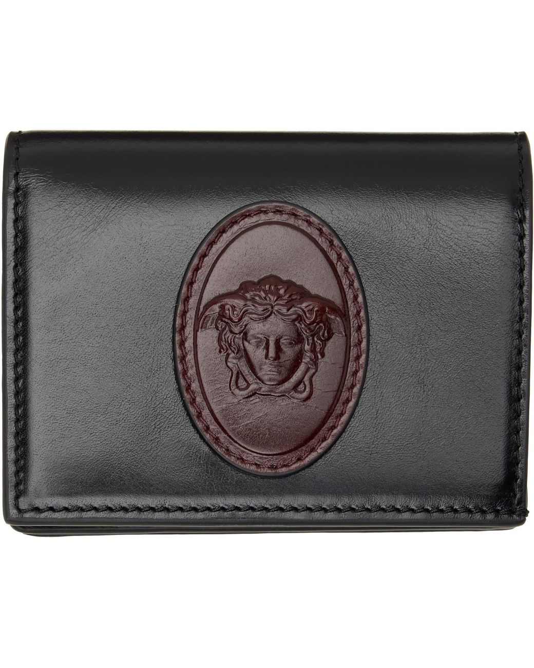 Versace Black Roomy Leather Wallet