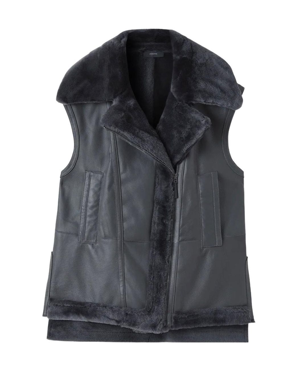 Joseph Black Side Zipper Vest