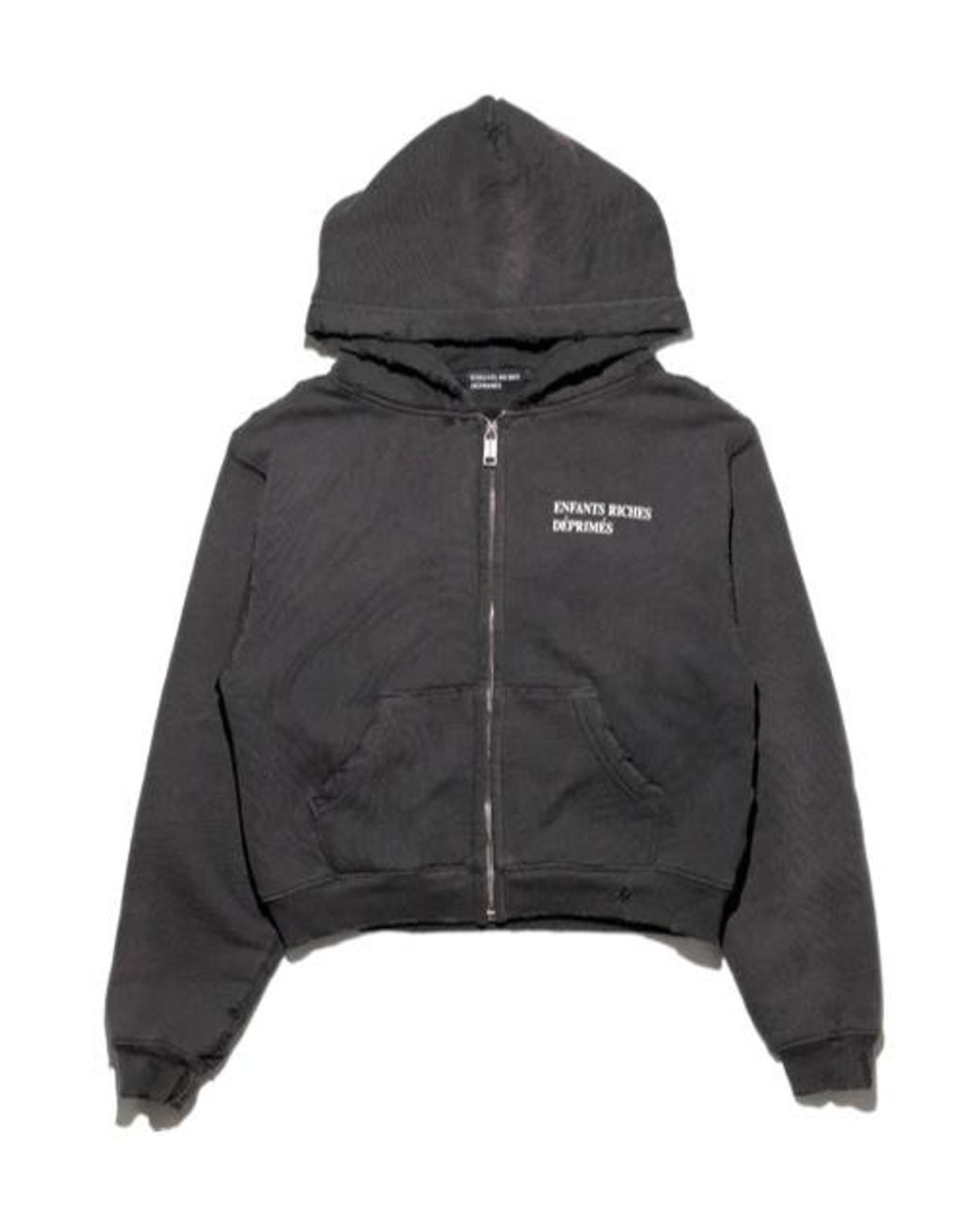Enfants Riches Deprimes Black Distressed Logo-Print Hoodie