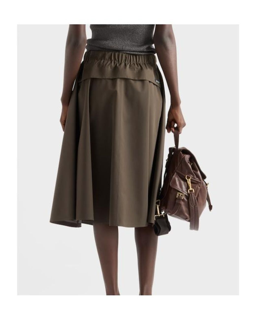 Prada Green Belted Midi Skirt