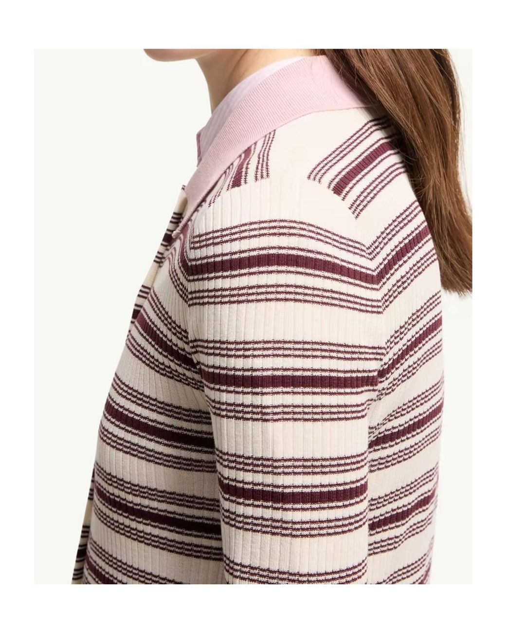 Moncler Multicolor Striped Long-Sleeved Knitted Polo Top