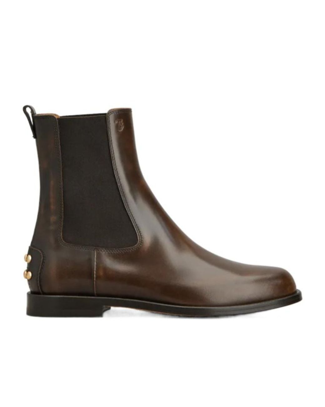 Tod's Brown Studded Chelsea Ankle Boots