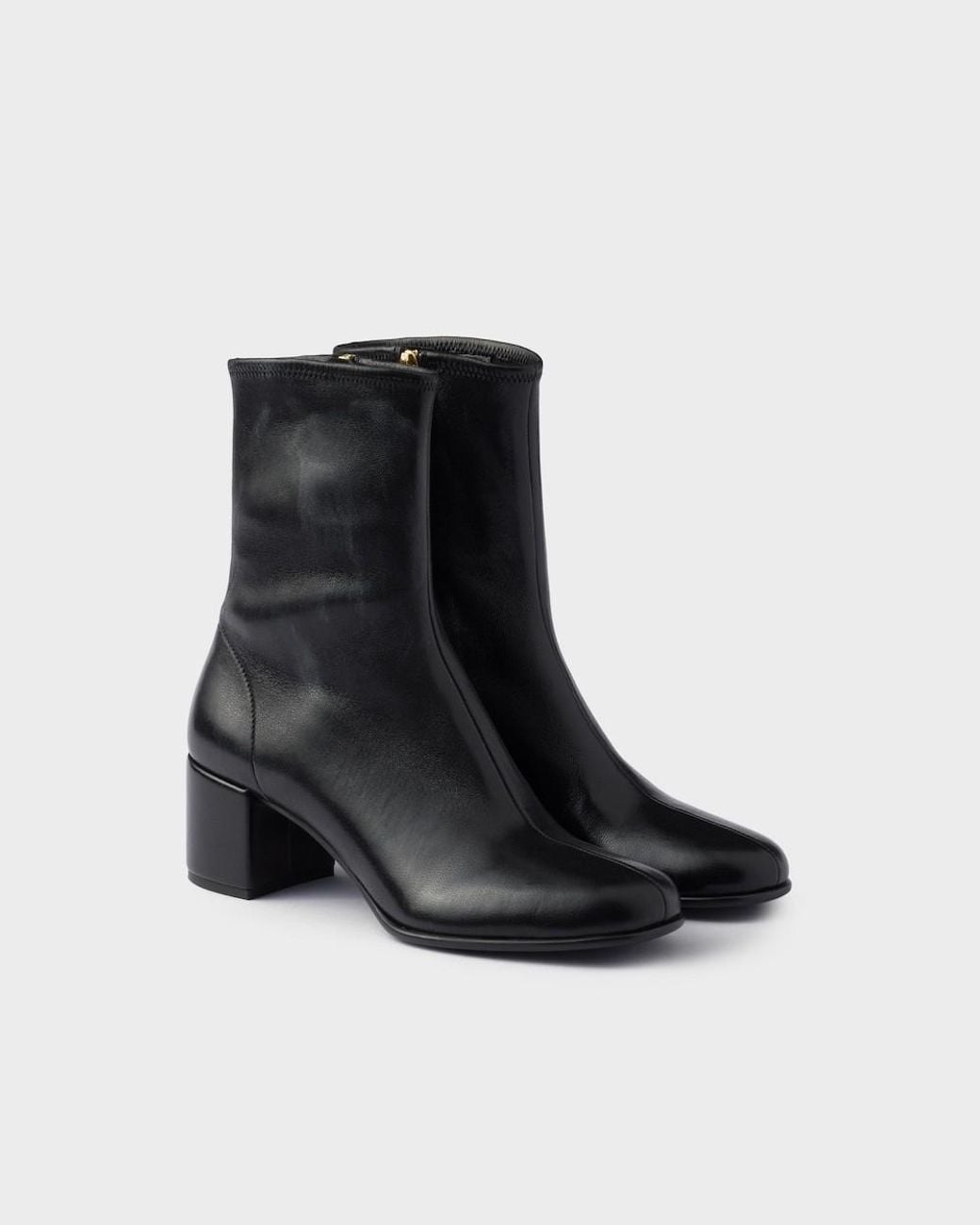 Prada Black Stretch Nappa Leather Booties